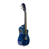Lanikai Quilted Maple Blue Stain Concert with Kula Preamp A/E Ukulele w/ Bag
