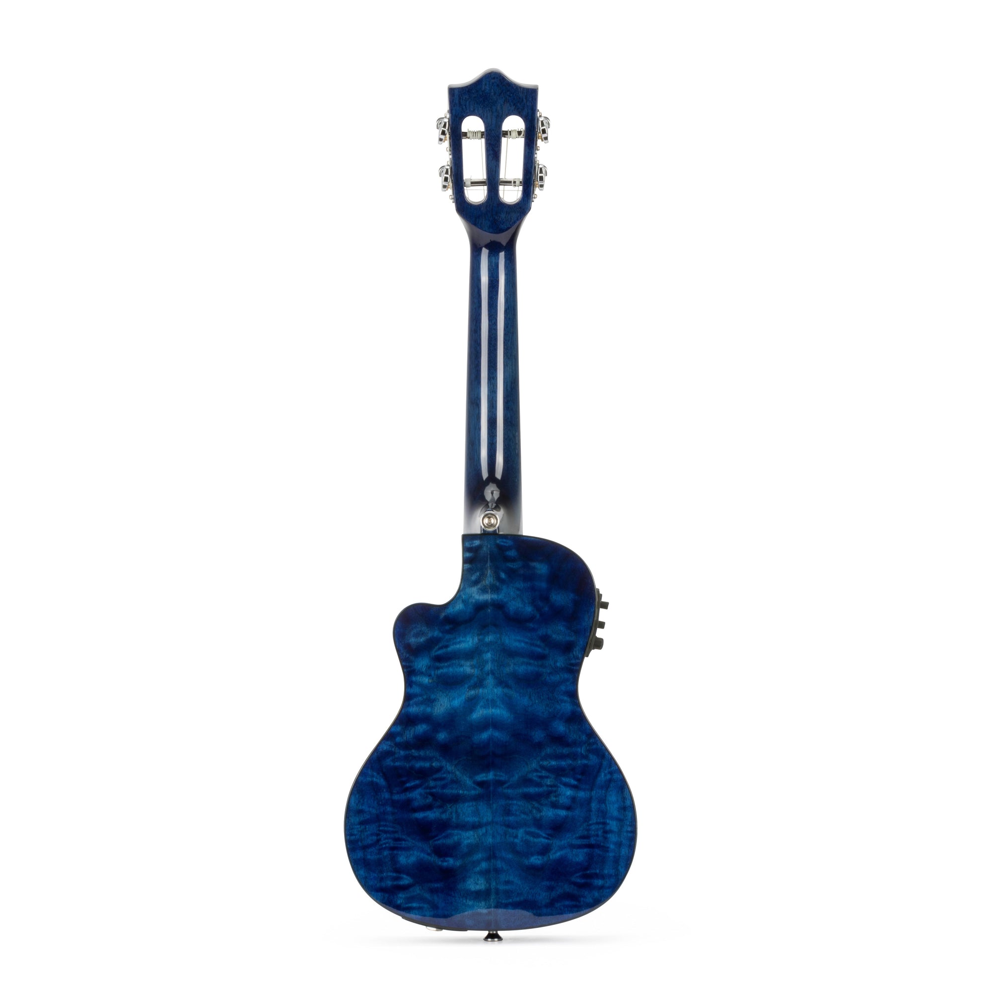 Lanikai Quilted Maple Blue Stain Concert with Kula Preamp A/E Ukulele w/ Bag