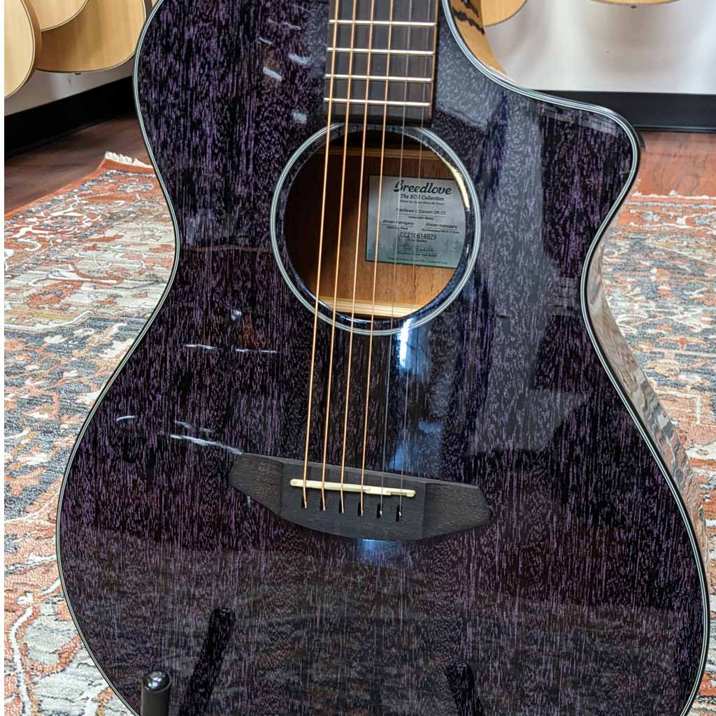 B Stock Breedlove Rainforest S Concert OR CE Acoustic Guitar - Orchid