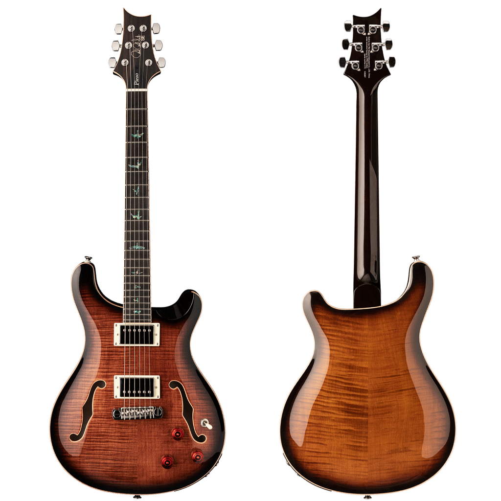 Paul Reed Smith SE Hollowbody II Piezo Electric Guitar in Black Gold Burst