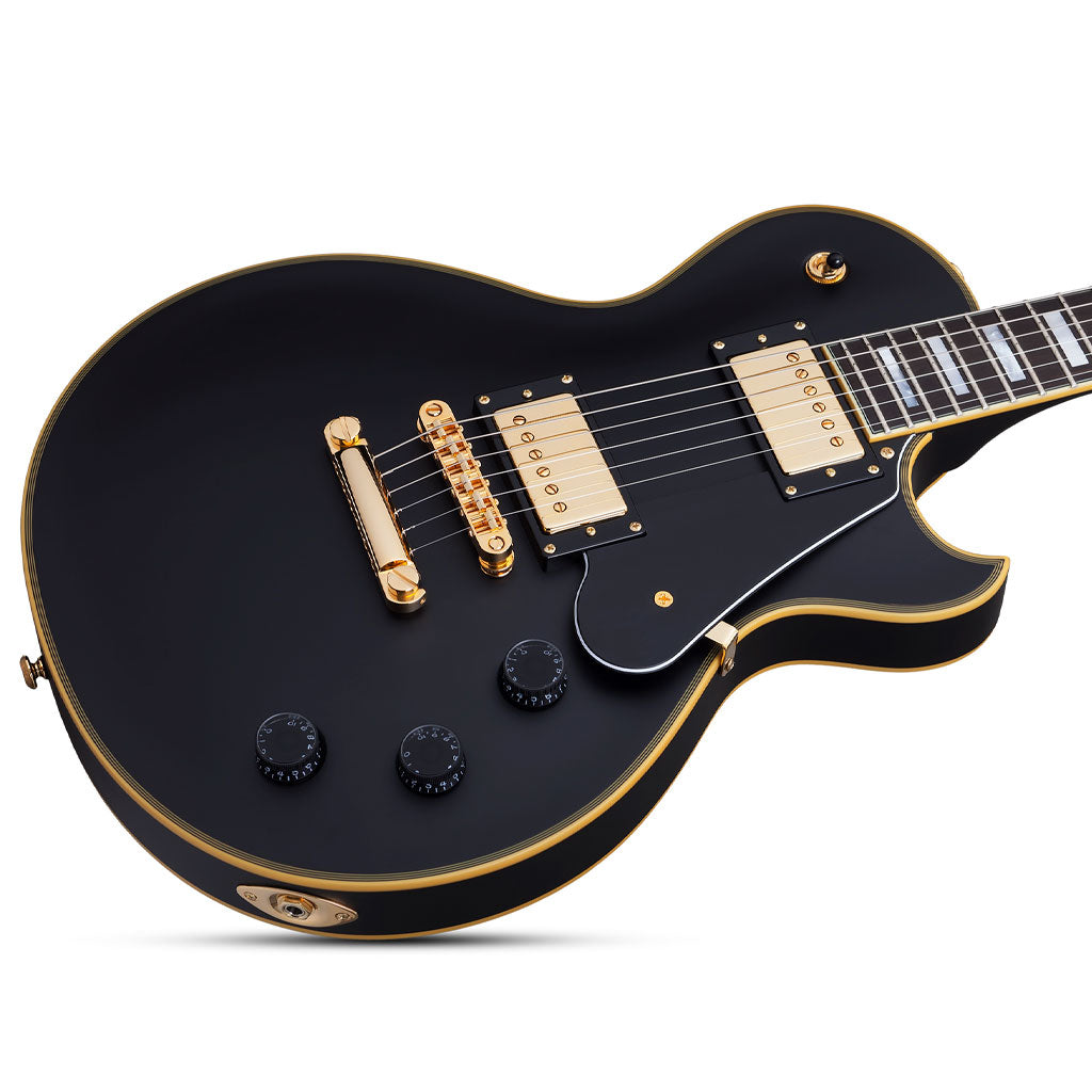 Schecter Solo-II Custom Singlecut Electric Guitar in Aged Black Satin