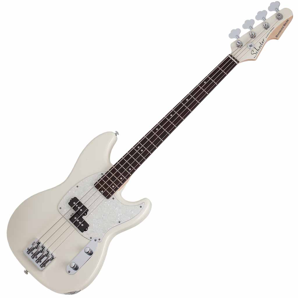 Schecter Banshee Bass Short Scale 4-String Bass Guitar - Olympic White