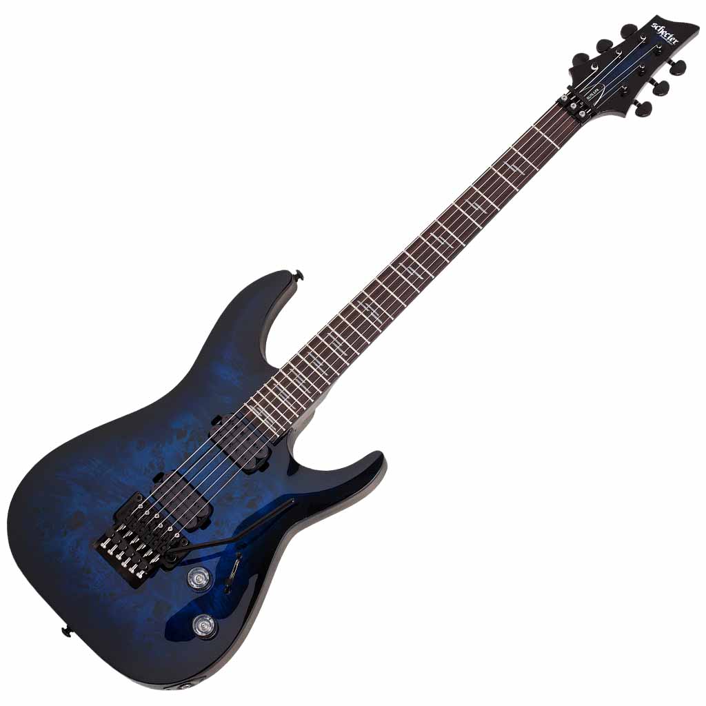 Schecter Omen Elite-6 FR Series Electric Guitar - See Thru Blue Burst  Schecter Guitar Research Electric Guitar Schecter makes some pretty sweet  guitars, and the Omen Elite Series is no exception. The