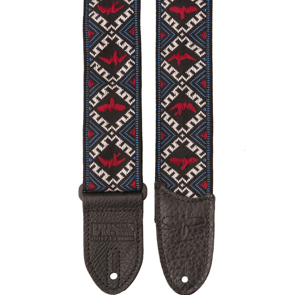PRS 2" Jaquard Hootenanny Style Guitar Strap w/Birds in Red, White, and Blue