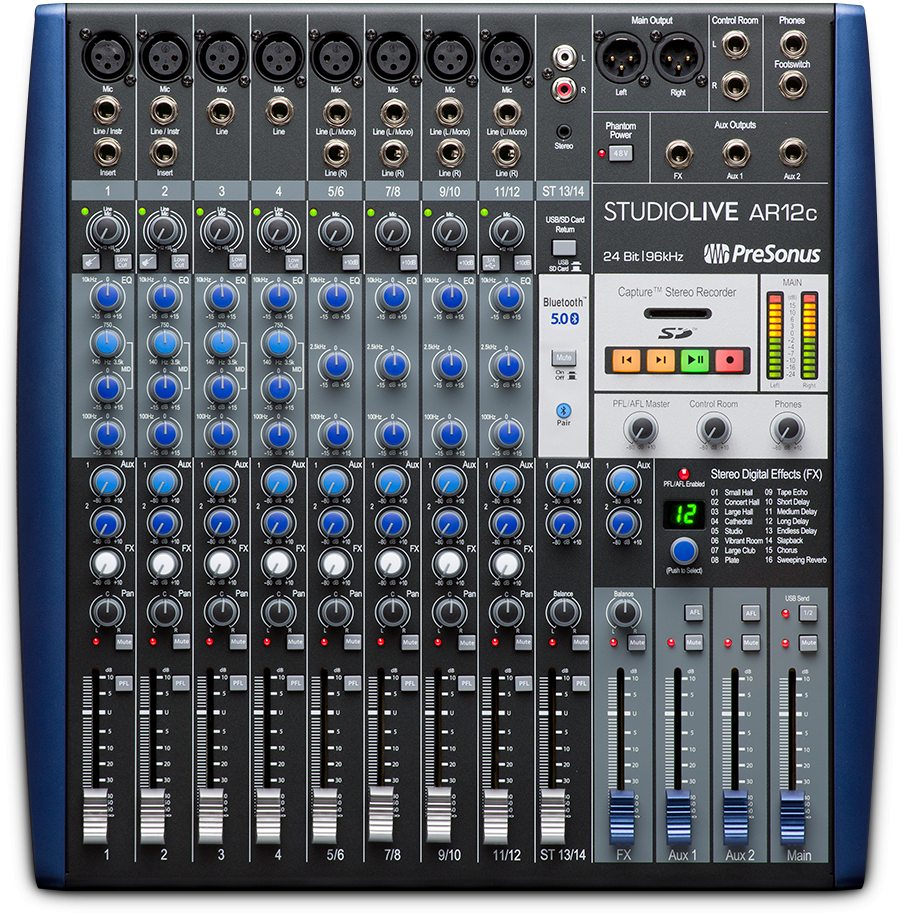 PreSonus StudioLive AR12c USB-C Hybrid Analog Mixer / Audio Interface / SD Recorder