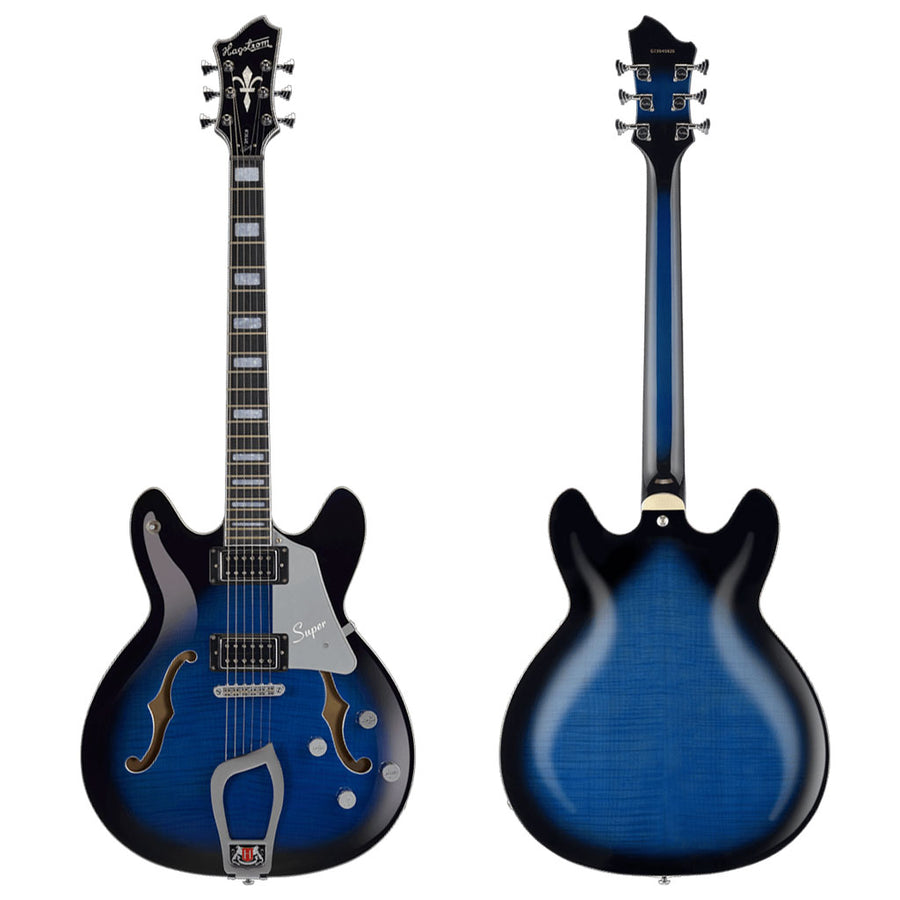 Hagstrom Super Viking Hollowbody Style Semi-Hollow Electric Guitar in Dark Baltic Sea