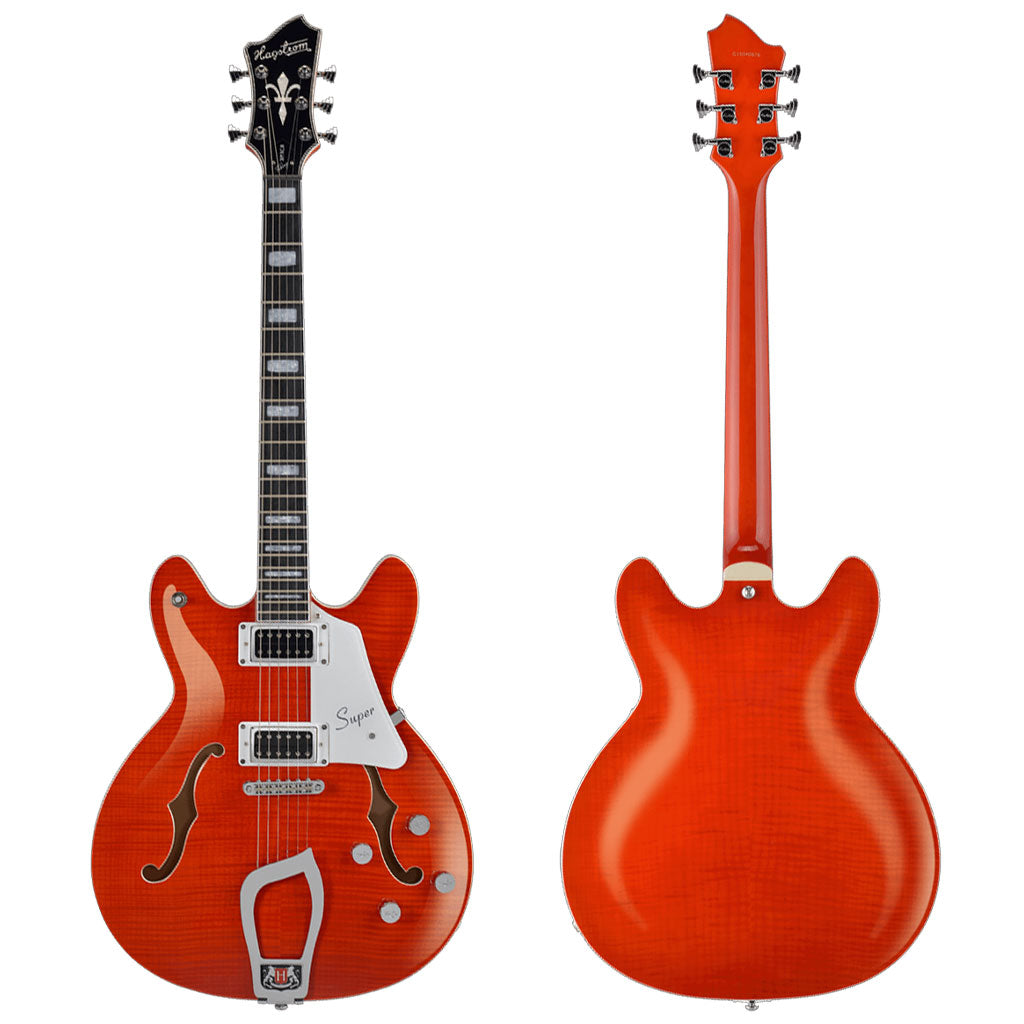 Hagstrom Super Viking Hollowbody Style Semi-Hollow Electric Guitar in Mandarin