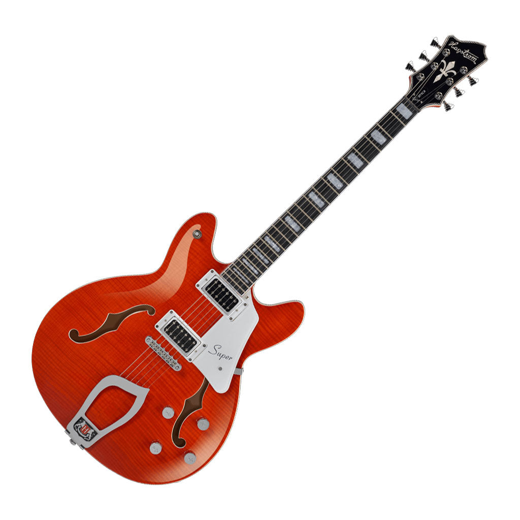 Hagstrom Super Viking Hollowbody Style Semi-Hollow Electric Guitar in Mandarin