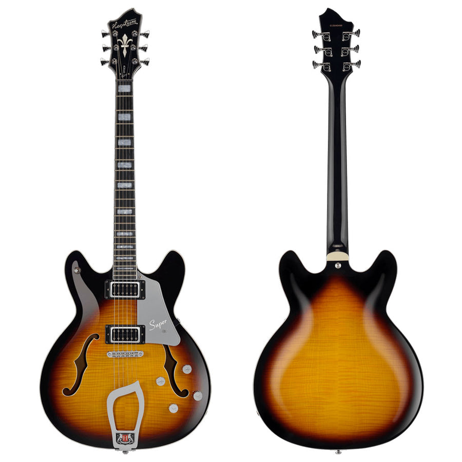 Hagstrom Super Viking Hollowbody Style Semi-Hollow Electric Guitar in Tobacco Sunburst