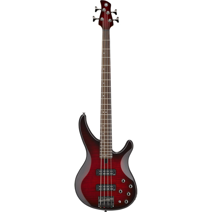 Yamaha TRBX604FM 4-String Bass Guitar w/Flamed Maple Top in Dark Red Burst