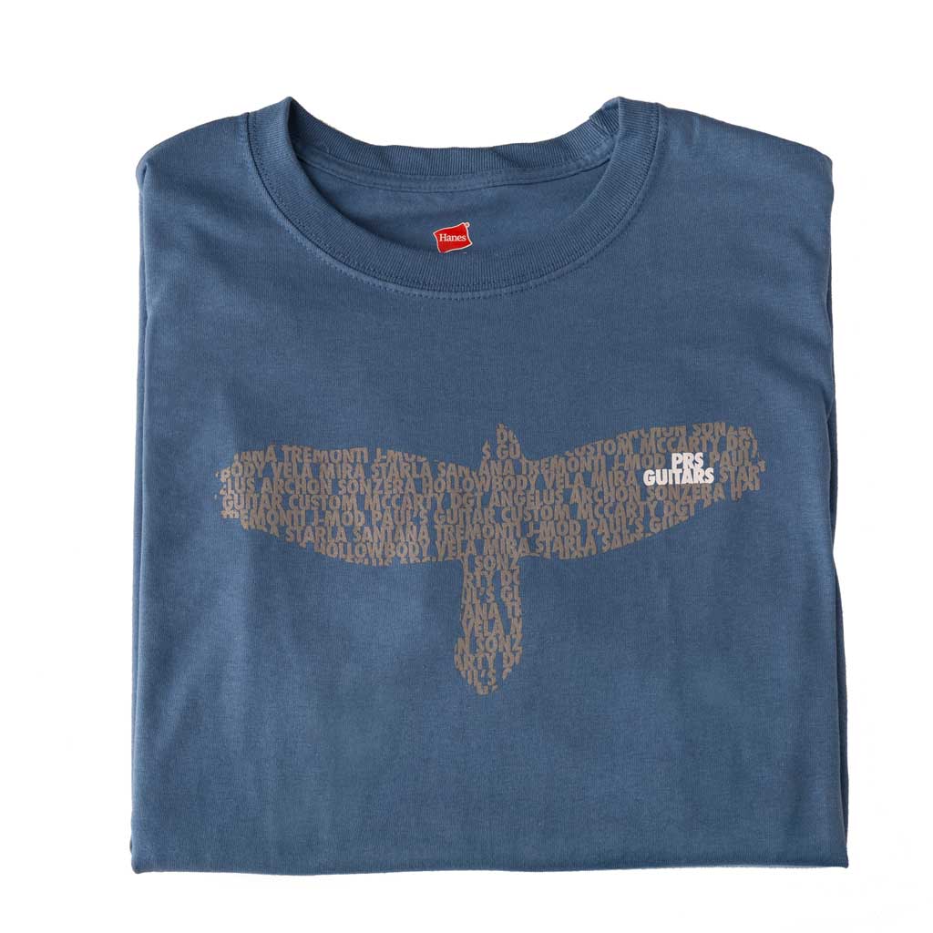 Paul Reed Smith Bird as a Word Tee in Slate Blue