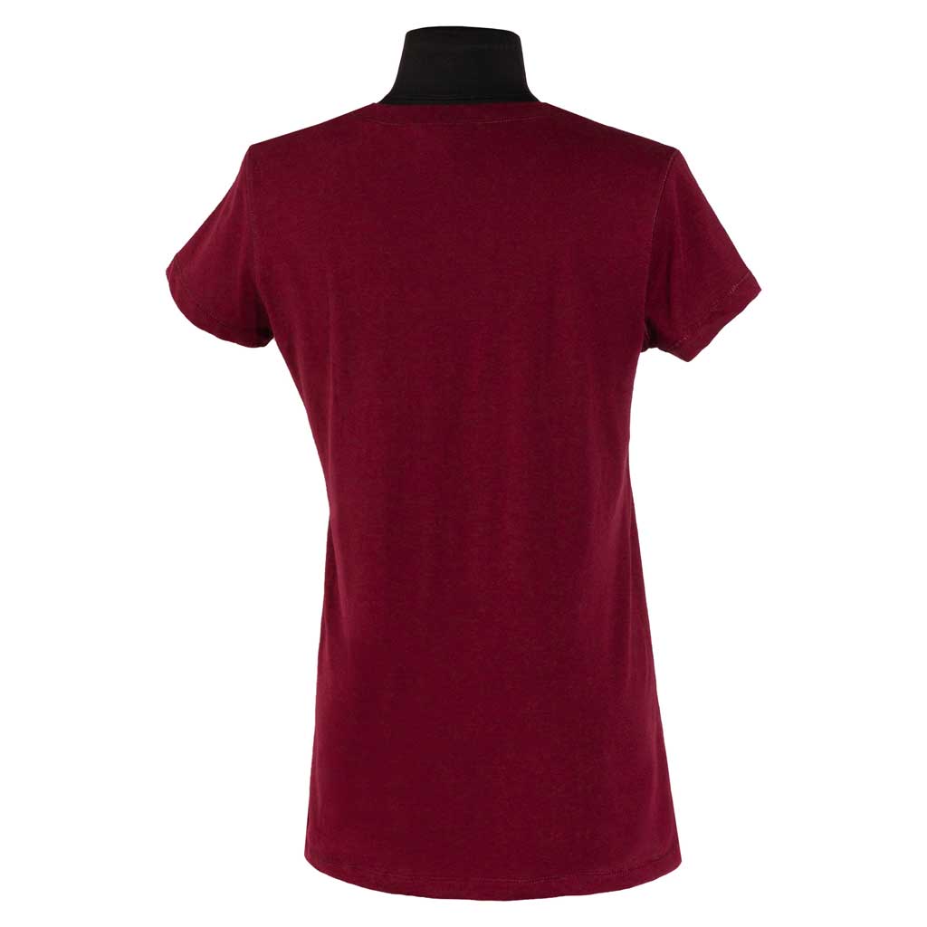 Paul Reed Smith Women's Block Logo Tee in Oxblood Red