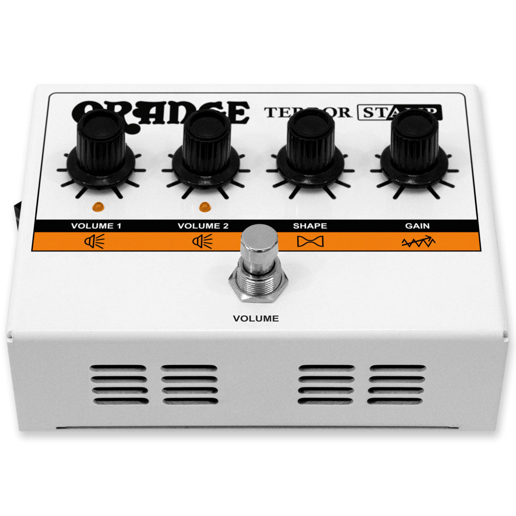 orange amp pedal Orange Terror Stamp 20 Watt Hybrid Guitar Amp Pedal Orange Electric Guitar Amp TERROR TONES AT THE TIP OF YOUR TOE…For years, our Terror series amps have proven that the biggest sounds