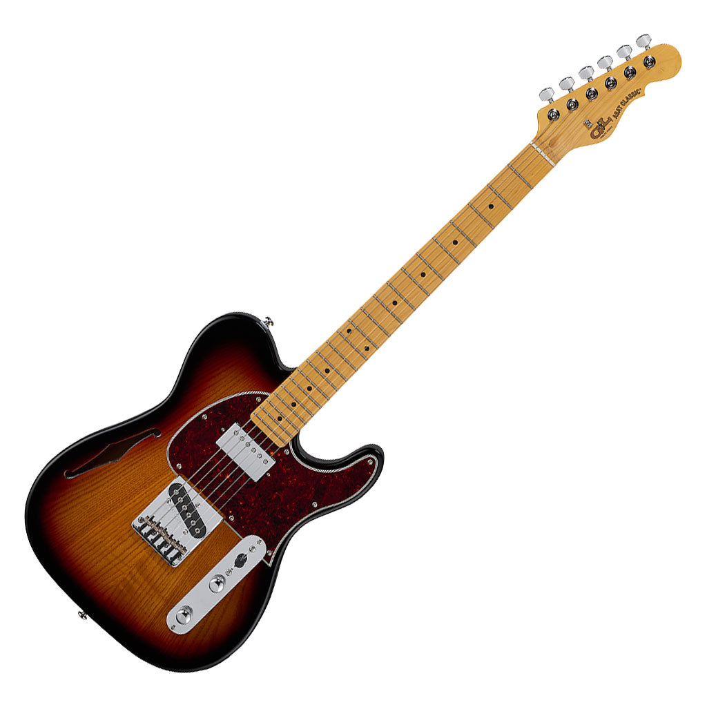 G&L Tribute ASAT Classic Bluesboy Semi-Hollow Electric Guitar in 3 Tone Sunburst