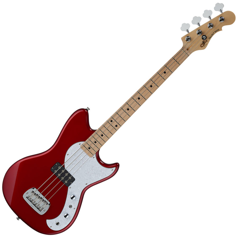 G&L Tribute Series Fallout Shortscale Bass Guitar in Candy Apple Red 