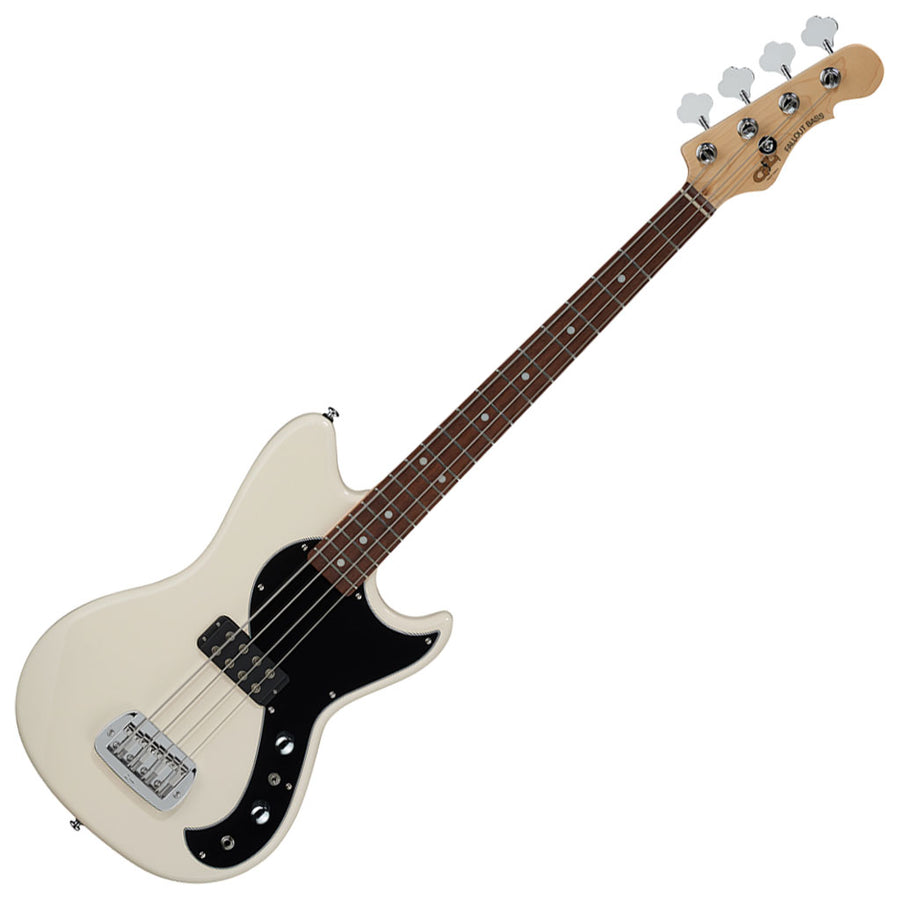 G&L Tribute Series Fallout Short Scale Bass Guitar in Olympic White