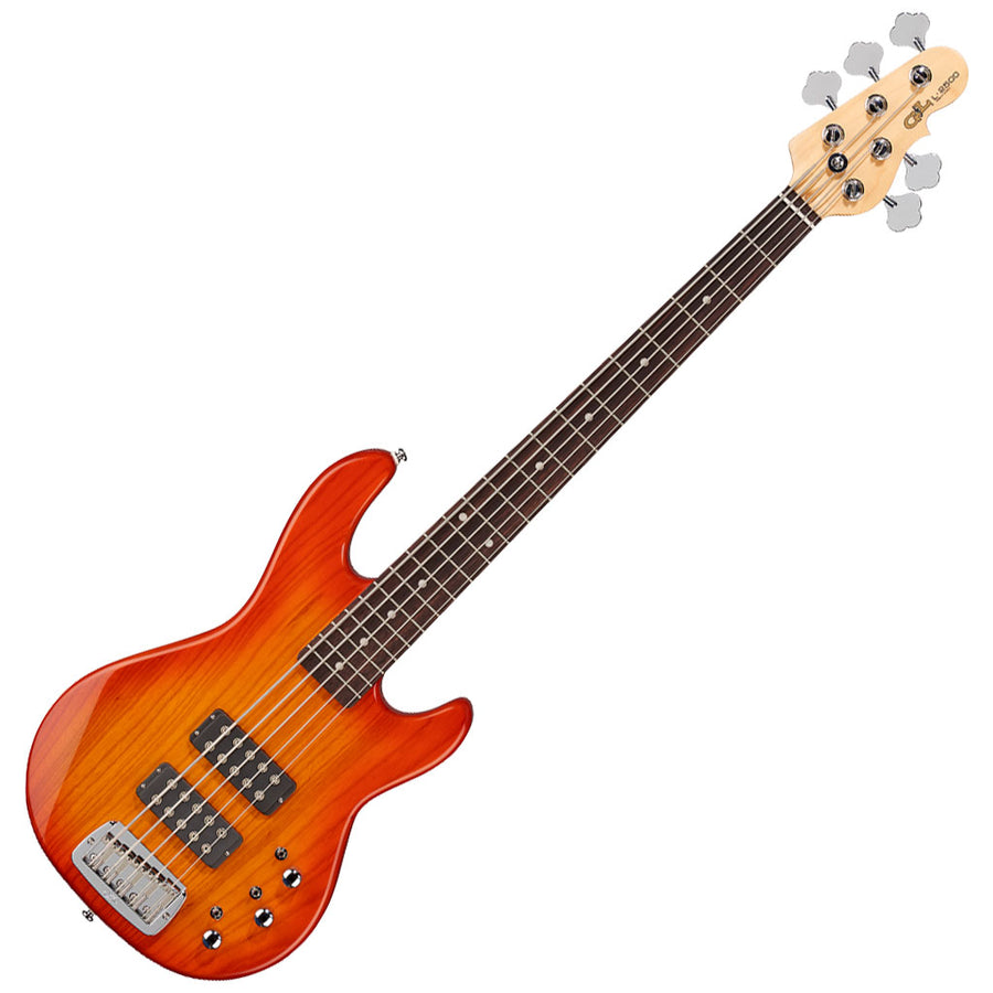 G&L Tribute Series L-2500 5 String Bass Guitar in Honeyburst