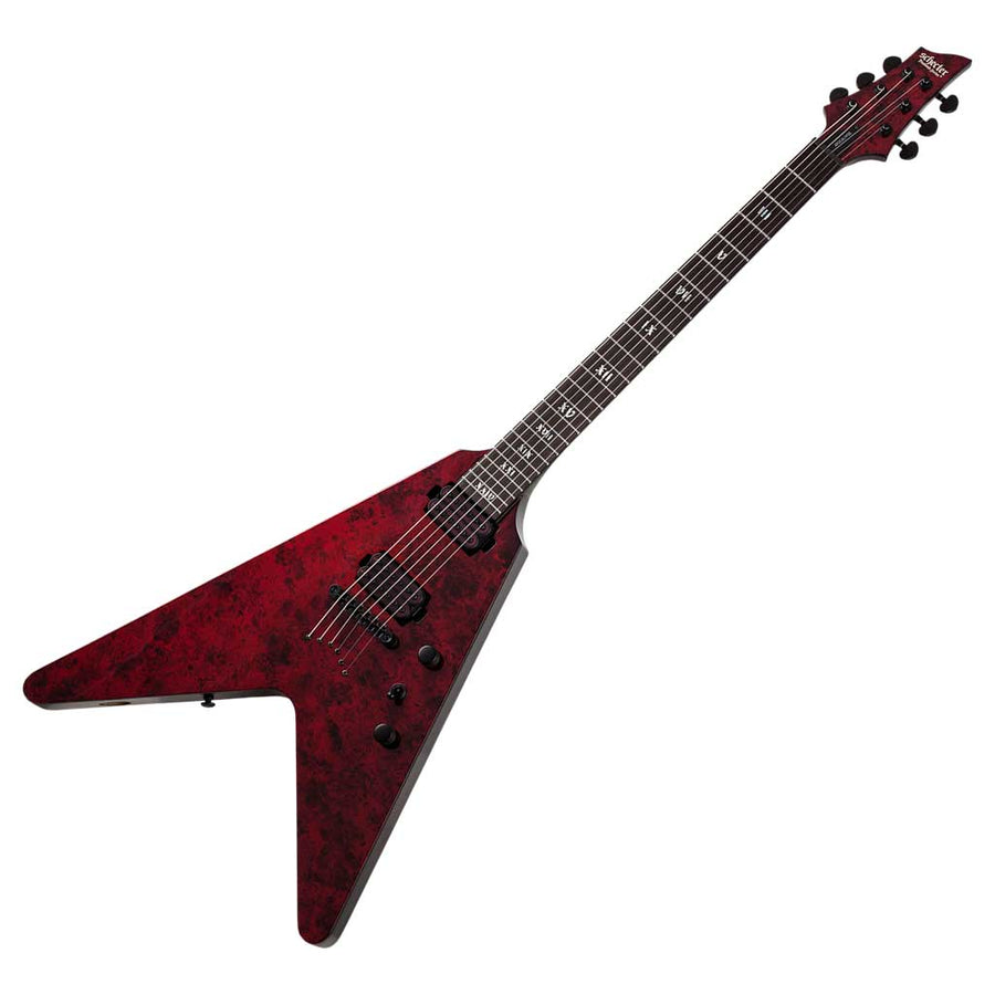 Schecter V-1 Apocalypse Series Electric Guitar in Red Reign