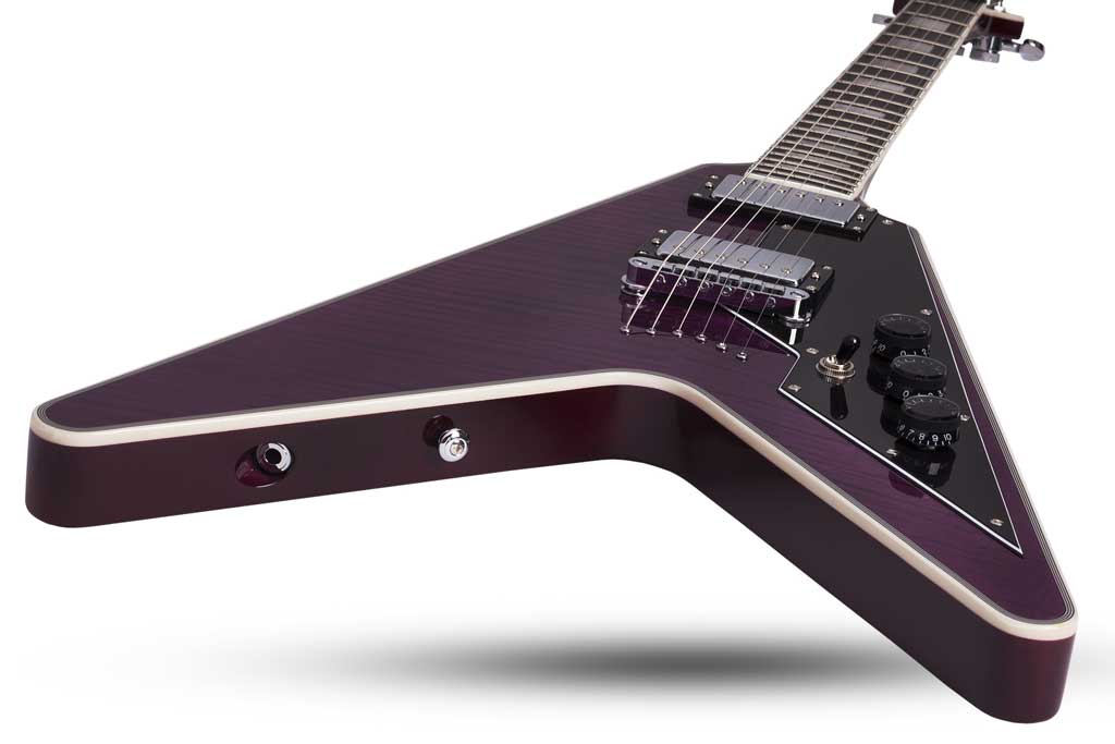 Schecter V-1 Custom Electric Guitar - Transparent Purple Schecter