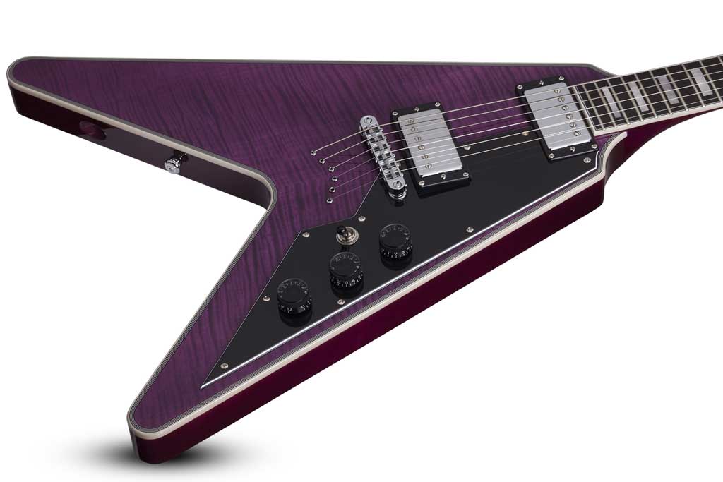 Schecter V-1 Custom Electric Guitar - Transparent Purple Schecter