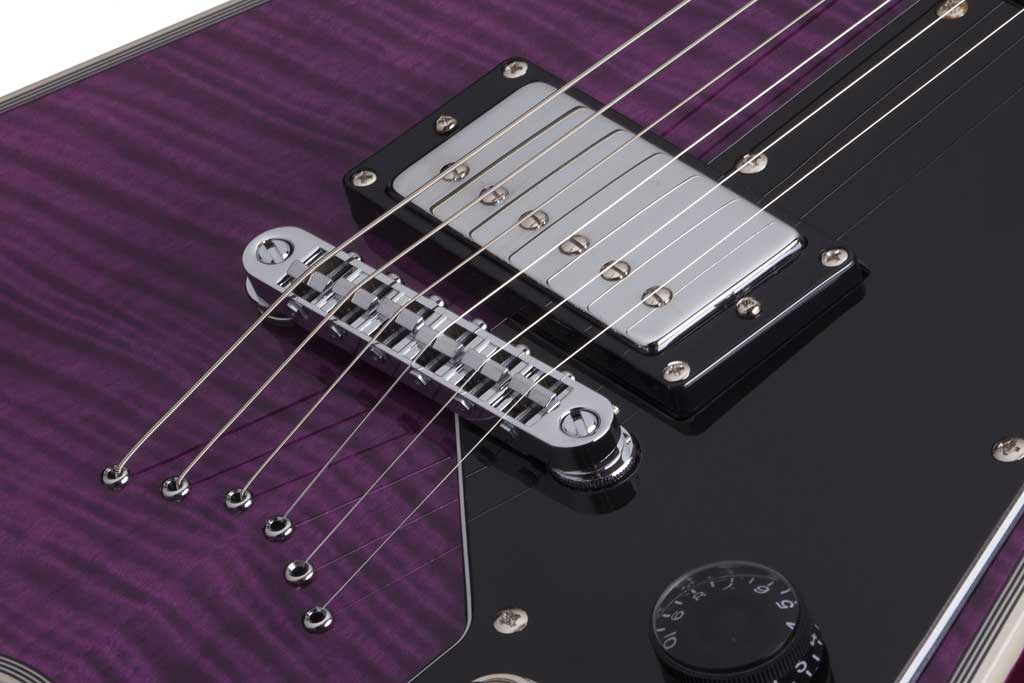 Schecter V-1 Custom Electric Guitar - Transparent Purple