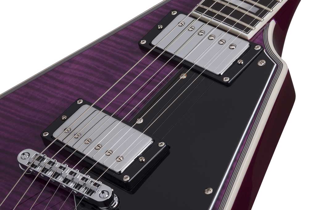 Schecter V-1 Custom Electric Guitar - Transparent Purple