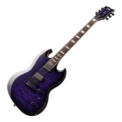 ESP LTD Viper-1000QM Electric Guitar with Quilted Maple Top in See Thru Purple Sunburst