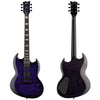 ESP LTD Viper-1000QM Electric Guitar with Quilted Maple Top in See Thru Purple Sunburst 