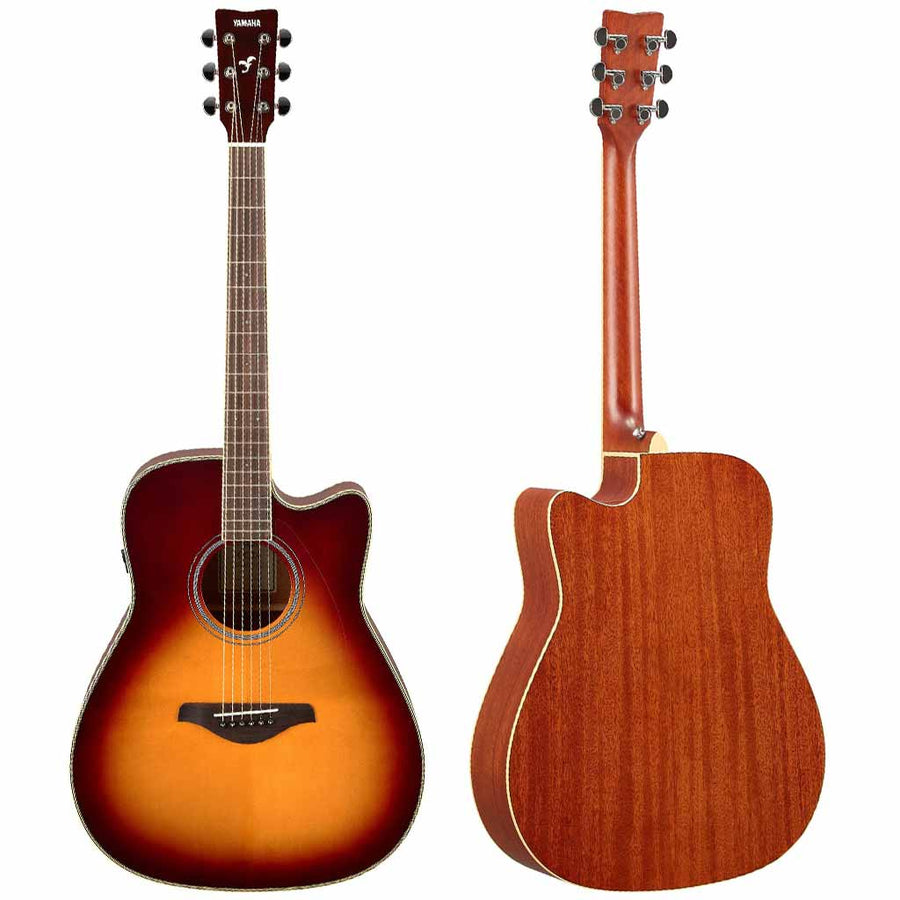 Yamaha FGC-TA TransAcoustic Dreadnought Acoustic Electric Guitar with Cutaway in Brown Sunburst