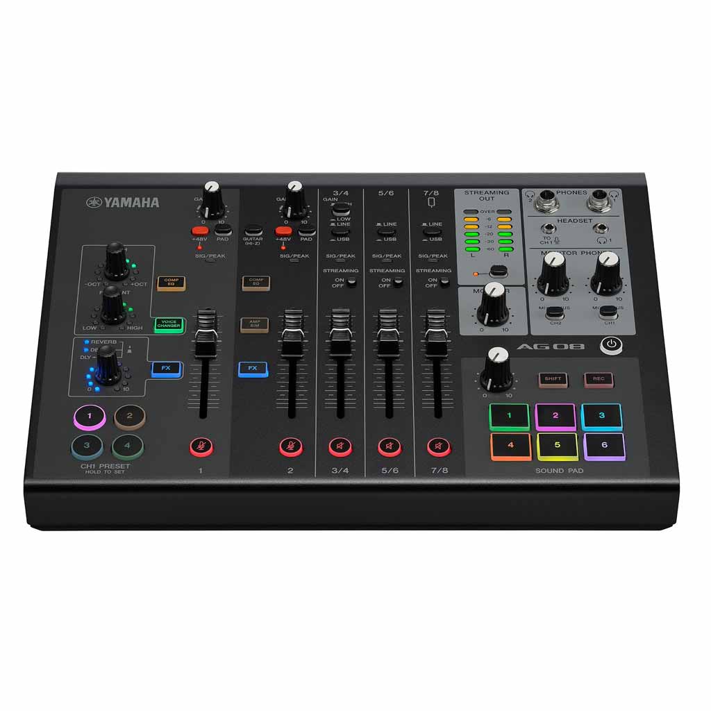 Yamaha AG08 Black Live Streaming Mixer