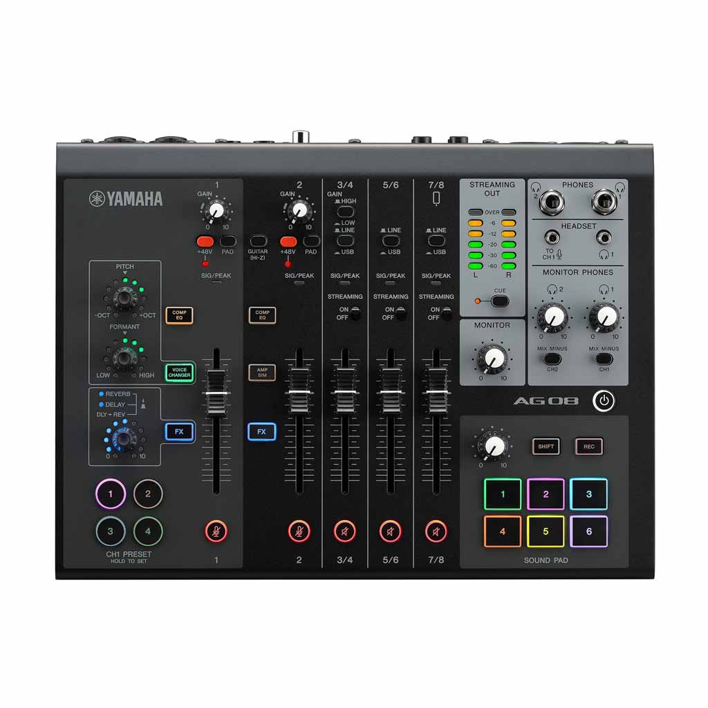 Yamaha AG08 Black Live Streaming Mixer