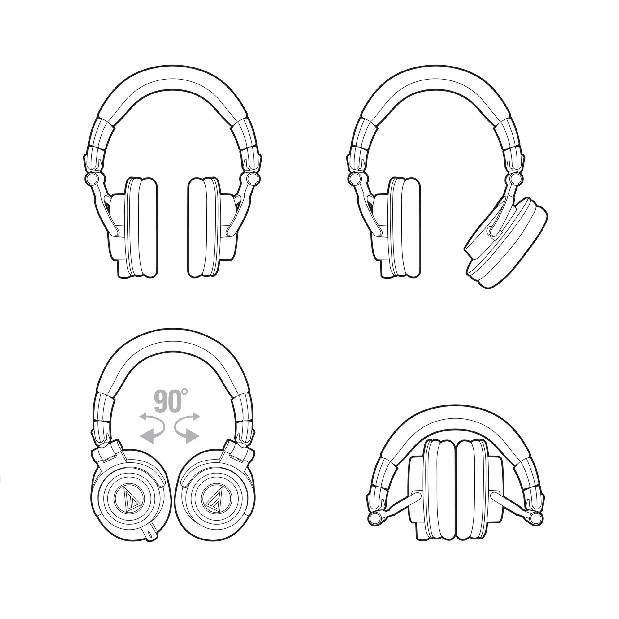 Audio-Technica ATH-M50xWH Closed-back Studio Monitoring Headphones - White