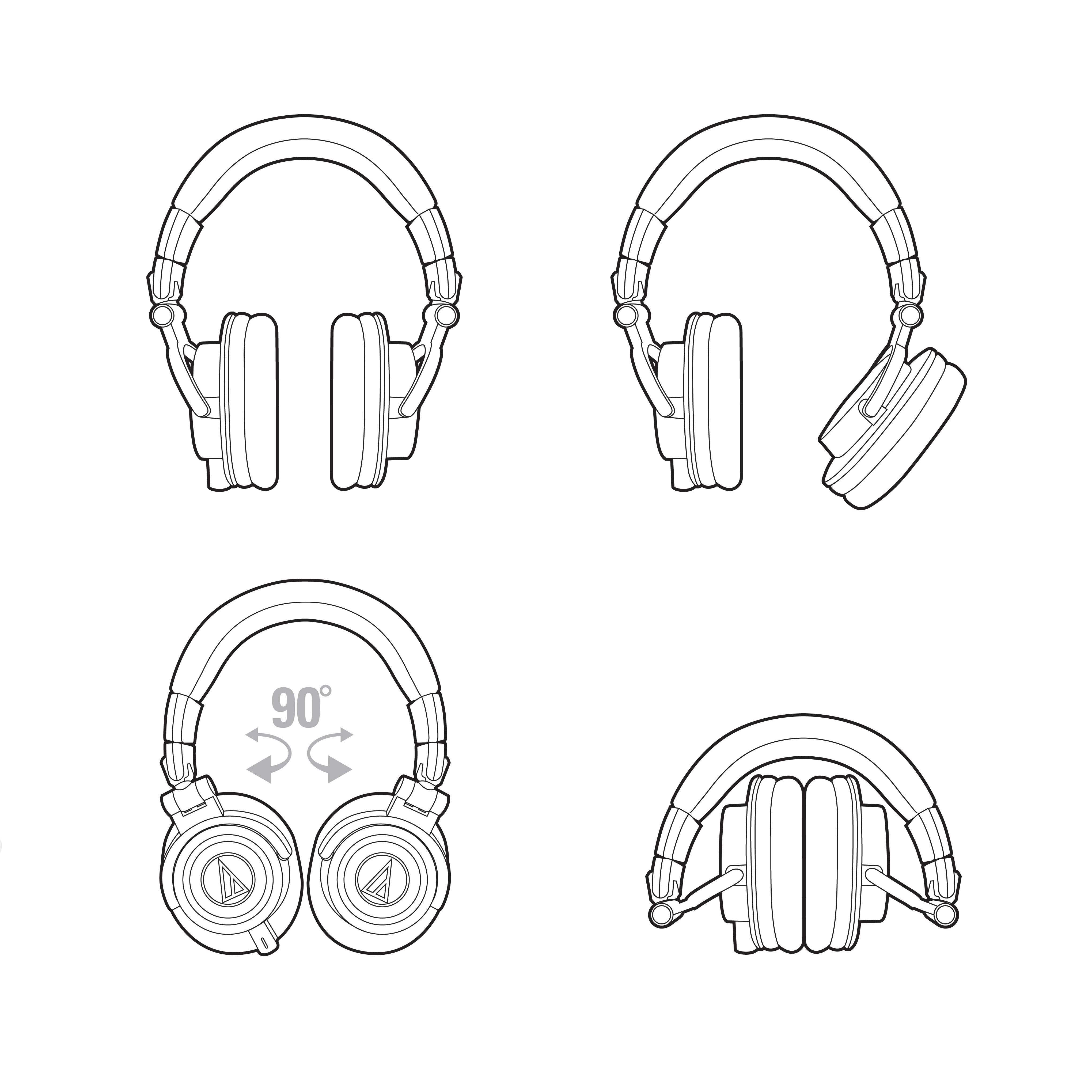 Audio Technica ATH-M50xWH Professional Monitor Headphones - White
