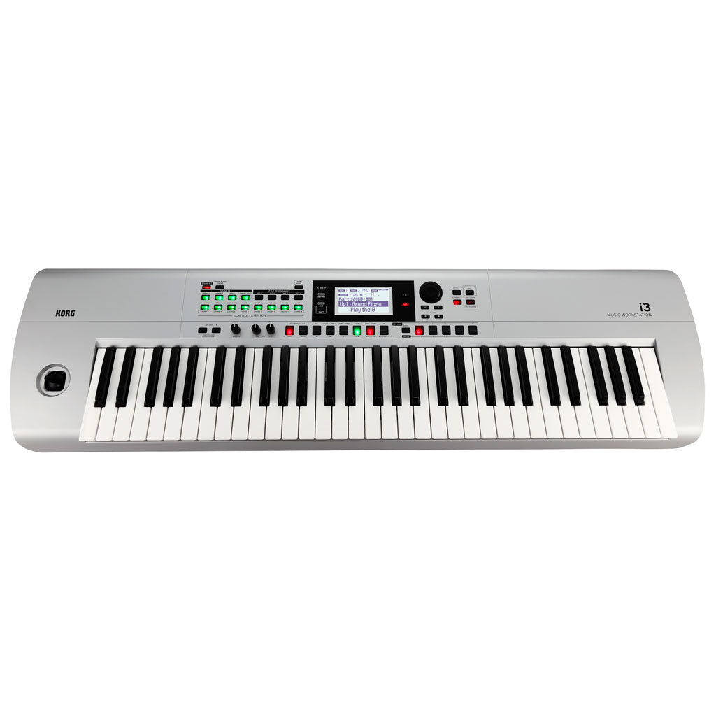 Korg i3 61-Key Music Workstation Keyboard in Silver