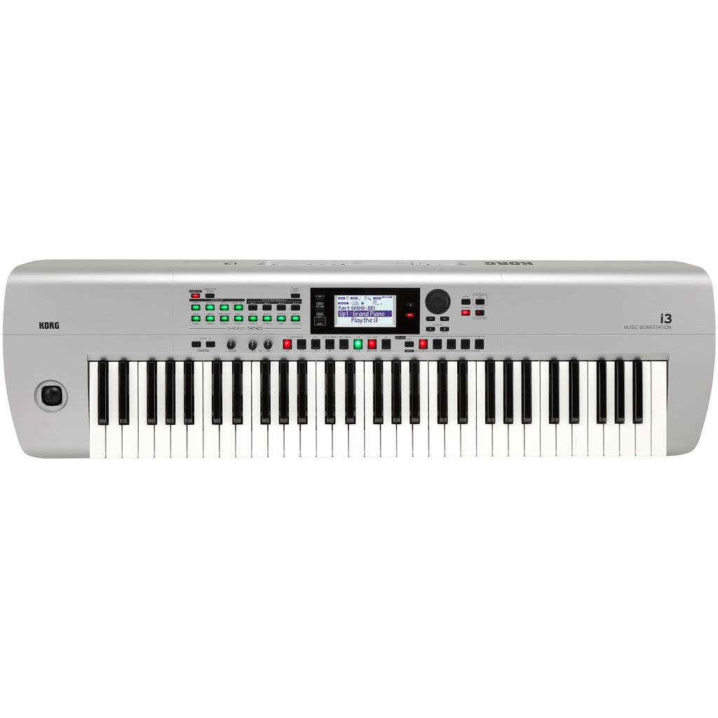 Korg i3 61-Key Music Workstation Keyboard - Silver Korg Portable