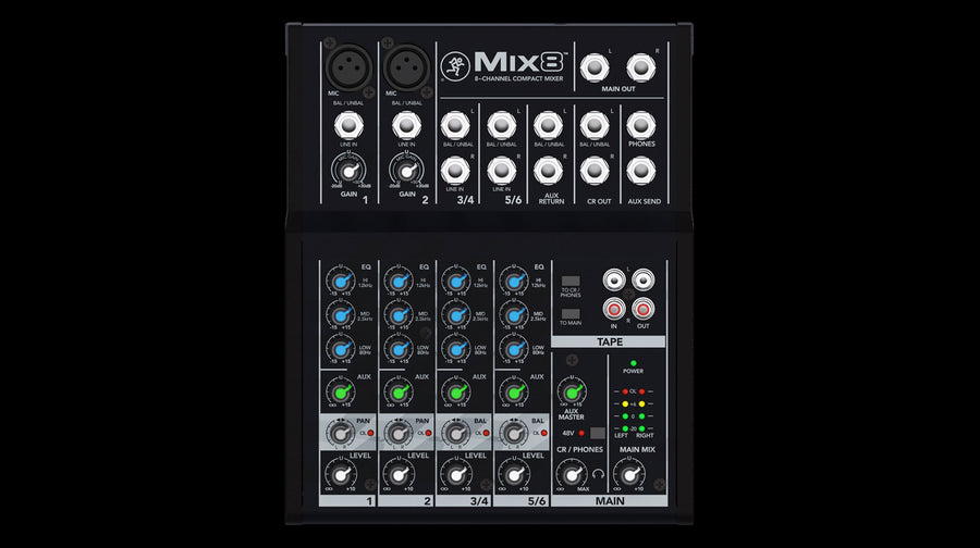 Mackie Mix Series Mix8 8-Channel Compact Mixer 