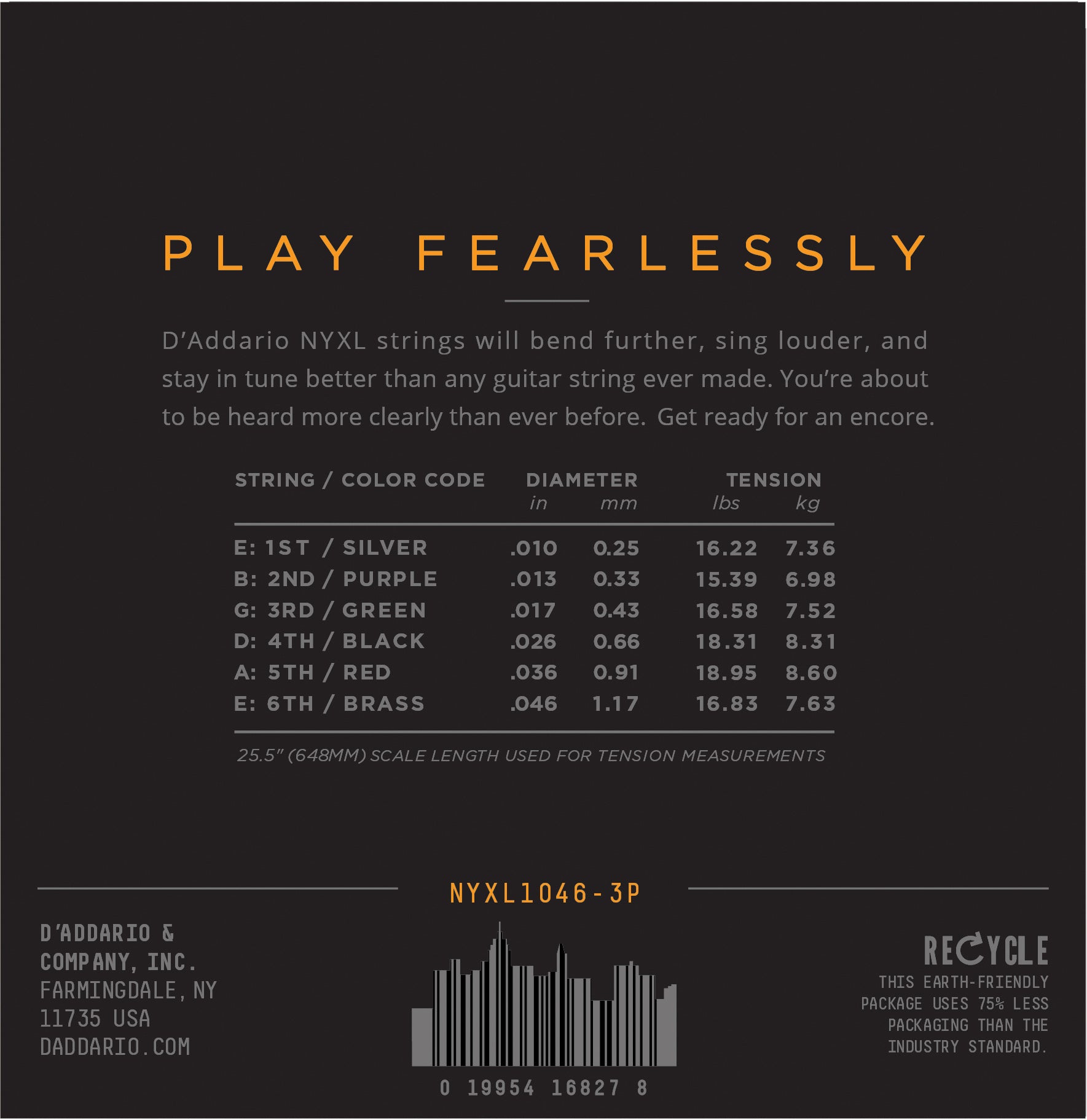 D’Addario NYXL1046 Nickel Wound Regular Light Electric Guitar Strings 10-46