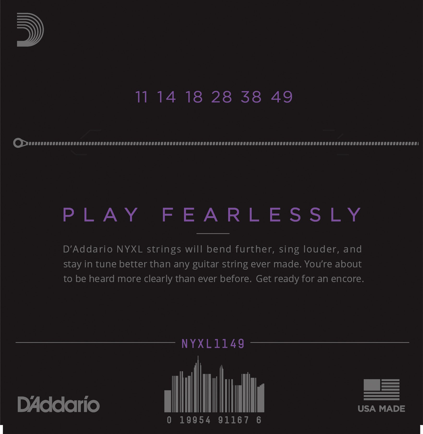 D’Addario NYXL1149 Nickel Wound Medium Electric Guitar Strings 11-49