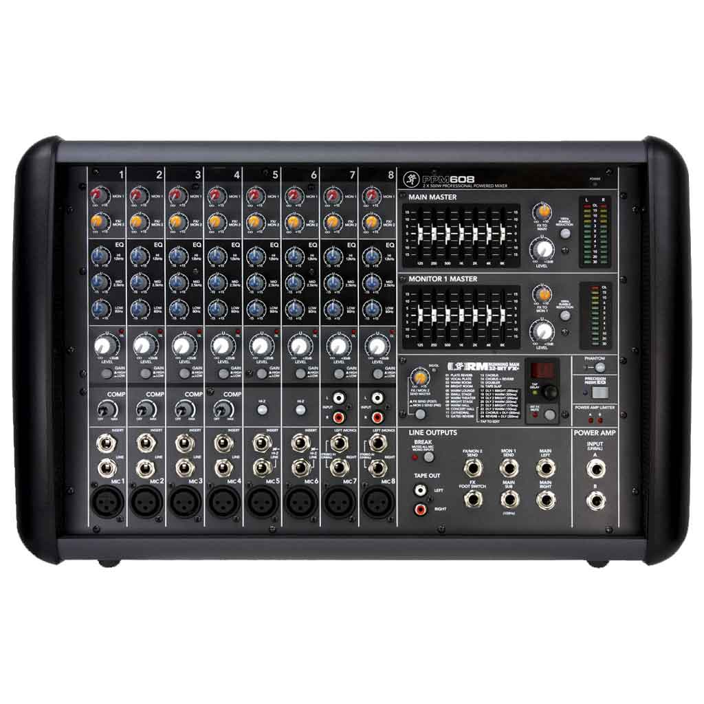 Mackie PPM608 8-Channel 1000 Watt Powered Mixer w/Built-in Effects