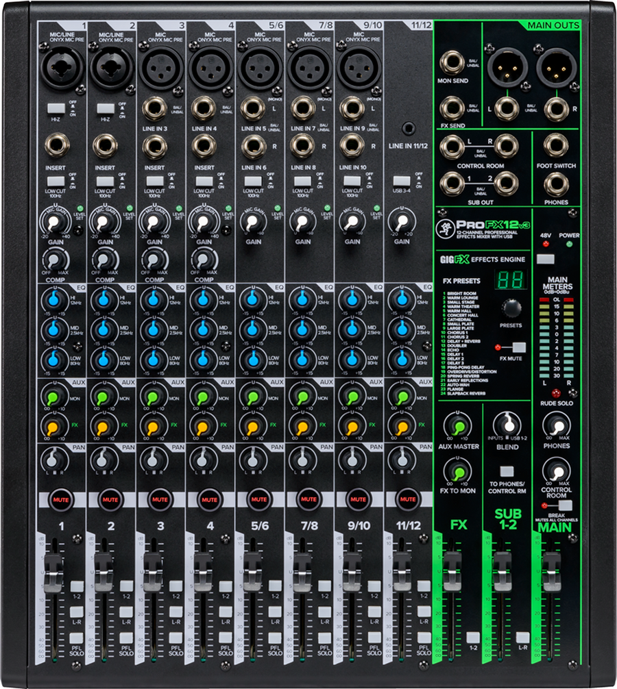 Mackie ProFX12v3 12 Channel Mixer w/ Built-in Effects